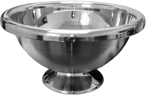 Coppa per sangria punch ciotola contenitore ghiaccio grande cocktail H39 D52 in acciaio ideale per feste Party Bowl Punchbowl Grandissima particolare moderna elegante