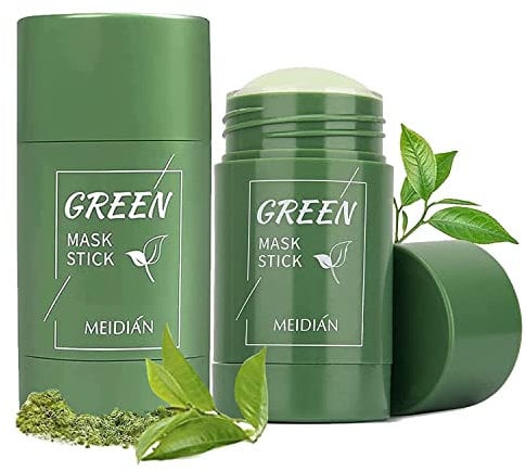 Green Tea Mask Stick, Deep Clean Pore, Removing Blackhead Balancing Oil And Water, Moisturizing Nourishing Skin, MEIDIAN Green Tea Mask for All Skin Types of Men and Women