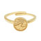 float Damen Gold Ring Wellen Coin 18 Karat vergoldet und größenverstellbar von 50-56mm