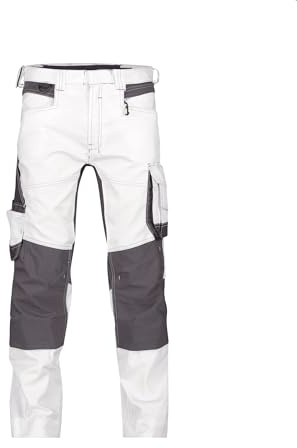 DASSY® Dynax Painters DASSY® Dynax Painters Stretch-Malerhose mit Kniepolstertaschen - Größe 42 - WEIß/ANTHRAZITGRAU