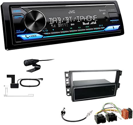 JVC KD-X482DBT 1-DIN Autoradio Media Receiver Digitalradio DAB+ Bluetooth Amazon Alexa USB Einbauset passend für Chevrolet Captiva ab 2006 schwarz