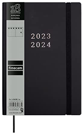 Finocam - Terminkalender Mara 18 Monate 2023 2024 Wochenansicht vertikal Juli 2023 bis Dezember 2024 (18 Monate) Schwarz International