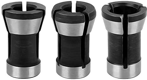 Treki 3PCS Jeu de Adaptateur de Mandrin à Pince de Serrage 6mm/6.35mm/8mm Tête de Mandrin de Collet Pour Perceuses Mandrin à Pince Mandrin de Fraiseuse Accessoires