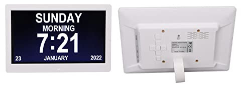 Digitaler Bilderrahmen mit Wecker, 2-in-1-Fotodisplay Toller Wecker, 10-Zoll-1024x600-LCD-Wecker-Fernbedienung für Zuhause