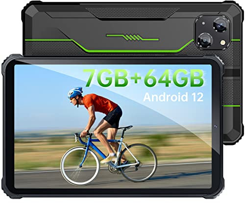 OUKITEL RT3 (2023) 8 Inch Tablet, 7GB+64GB/SD 1TB Rugged Tablet Android 12, 5150mAh, 4G Dual SIM, 5G Wi-Fi, Octa-Core, 16MP Camera Portable Tablets, IP68 Waterproof/Bluetooth 5.3/GPS/OTG, Green