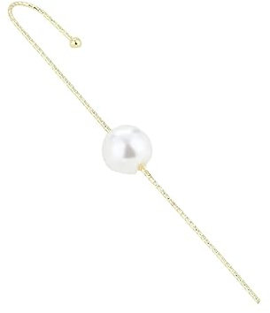 Ear Wrap Crawler Cuff Earrings Fashion Piercing Gold Silver Boho Pearl Crystal UK Brand (Gold Single Pearl)