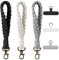 Lot de 3 Sangles de Poignet pour téléphone Portable en macramé bohème avec 3 languettes de Fixation pour téléphone Portable, Bracelet pour téléphone Portable, Porte-clés Fait à la Main avec Sangle