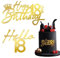 BETESSIN 2Pcs Tortendeko 18 Geburtstag Kuchendeko Acryl Cake Topper Happy 18th Birthday Gold Geburstagstorte Deko für 18. Geburtstag Party Kuchen Torten Topper