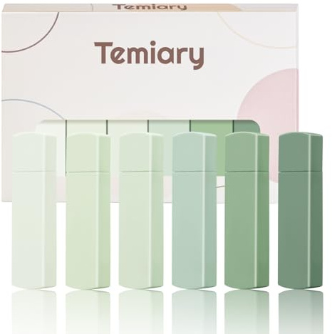 Temiary 6Pcs Mini White Correction Tapes, Quick Dry Smooth Pull Out for Writing, Aesthetic Cute Correction Tape Set Easy To Use for Students School Office Supplies (Green)