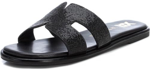 XTI Damen 142811 Flache Sandale, Schwarz, 39 EU