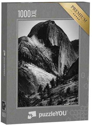 Puzzle 1000 Teile XXL „Half Dome im Yosemite National Park, schwarz-weiß“ – aus der Puzzle-Kollektion Yosemite