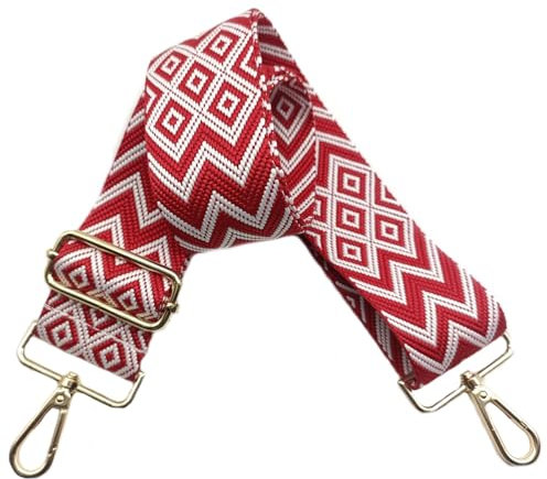 5cm Taschengurte Breit, Verstellbarer Schultergurt für Tasche, Taschengurte zum Wechseln Goldener Karabiner Umhängegurt, Schulterriemen fur Damen Handtaschen Crossbody DIY Zubehör (Rot)