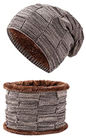 DRALOFAO Schal Herren Damen Set Thermo Dünner Schal Coole Weich Dreieckstuch Erwachsene Winterset Herren Schal Halstuch Herren Herren Geschenke Geschenkideen Halstuch Herren Damen Set, Mütze Herren