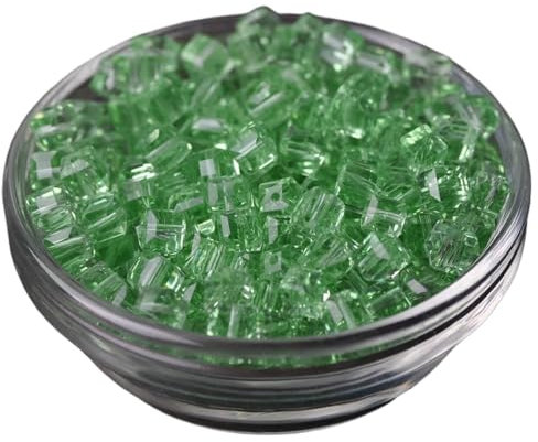 XLSTEIN 3mm /4mm/ 6mm/ 8mm /10mm Würfel quadratisch facettierte tschechische Kristallglas lose Bastelperlen Großhandel Lot for Schmuckherstellung DIY (Color : Light Green, Size : 6mm 50pcs)