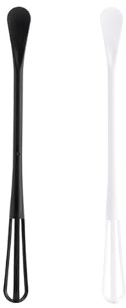 2 Piezas Mini Batidor Batidor Manual Batidor Manual de Huevos Varillas Mezcladoras Cocina para Mezclar Revolver la Masa Espumar Huevos Batir(Negro/Blanco)