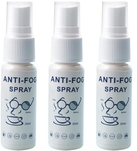 Imtrub 3 Stück Antibeschlagspray Brille,Anti Fog für Brillen Beschlagspray,Brillenreiniger Spray,Brillen Antibeschlag,Antibeschlag Spray, für Brillen,Skimasken, Spiegel, Taucherbrille, 20ml x 3