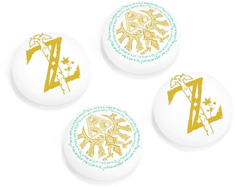 DLseego Switch Pulgar Agarres,Cool Joystick Switch Cubierta Antideslizante Stick Analógico Tapa,4PCS Tapas de Agarre del Pulgar Compatible con Switch/Switch OLED/Switch Lite,Amarillo-Blanco