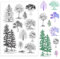PH PandaHall Waldbaum Stempel Für Die Kartengestaltung Grove Pine Trees Bastelstempel Transparenter Silikonstempel Für DIY Scrapbooking Stempel Basteln