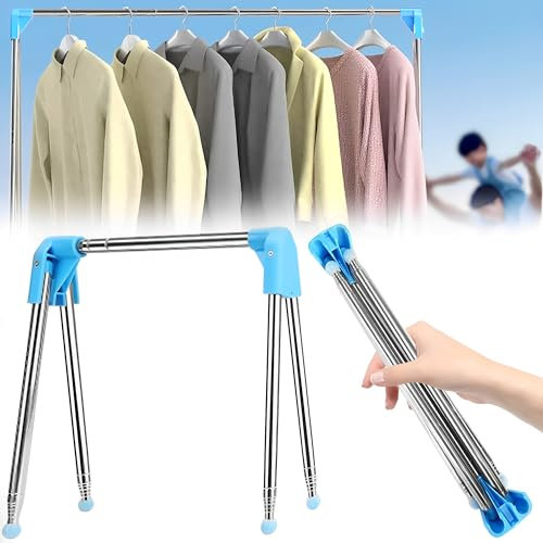 FGXY Portant à vêtements pliable portable en acier inoxydable rétractable, support de camping en plein air, outils de séchage