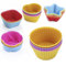 TNOMSNO 24 Stück Muffinform Silikon, 3 Formen, 8 Farben und BPA-Freimuffinförmchen, Muffinförmchen Silikon, Silikon Muffinförmchen für Eincreme, Kuchen und Pudding