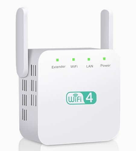 WiFi Range Extender, WiFi Signal Booster to 3650sq.ft and 35 Devices, 2.4G 300Mbps WiFi Extender Booster Wireless with LAN Port, Support AP/RPMode, Compatible with All Routers