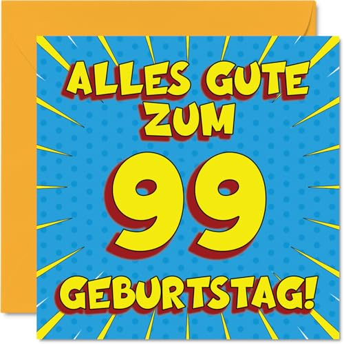 Stuff4 99. Geburtstagskarte für Männer und Frauen Ihn Sie, Comic Buch | Neunundneunzigster 99 Alles Gute Zum Karte Geburtstag, 145mm Scherzen Glückwunschkarten