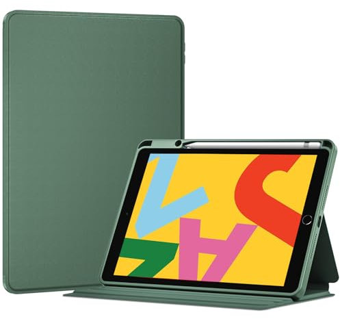 ProCase Funda para iPad 10.2 9.ª Gen 2021/ iPad 8.ª Gen 2020/ iPad 7.ª Gen 2019, Carcasa Delgada Protectora de Tipo Folio Cubierta Inteligente para iPad 9/8/7 Generación 10.2 Pulgadas -Olive