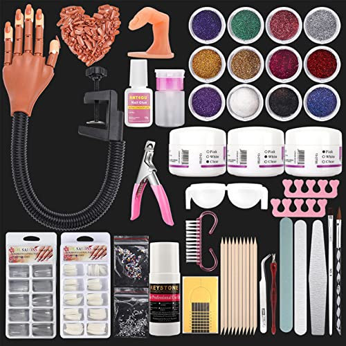 Deciniee Acrylic Nail Practice Hand - Flexible Professional Model - Adjustable Fake Hand for DIY Manicure