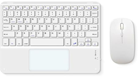 Yominerr Tastiera Bluetooth Touchpad con Mouse per PC Tablet Gaming Tastiera Wireless Bianca