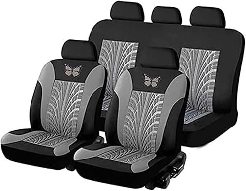 ZCHQF Auto Sitzbezüge Sets für Jeep Compass Latitude 2007-2019, Schonbezüge Autositz Stoff Vordersitze Rückbank Atmungsaktiv Sitzschoner Zubehör,B-Gray