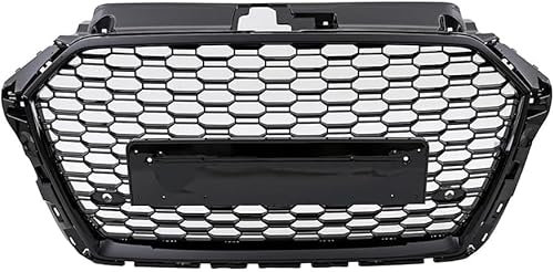 SSCOR Griglia Paraurti Anteriore Auto per Audi A3 8V RS3 2017 2018 2019 2020,Auto Anteriore Centrale Griglia Radiatori,Cappuccio Protezione Griglia Rene Anteriore