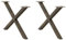 vidaXL Couchtischbeine X-Form 2 Stk. Naturstahl 70x(42-43) cm Stahl, Tischbein, Tischbein Metall, Esstischbein, Möbelbein, Schreibtischbein