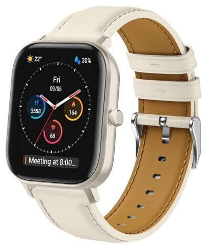 Kompatibel mit Amazfit GTS 4 Mini Armband, 20mm Quick Release Leder Armband für Amazfit Active/Active 2, Amazfit GTS, GTS 4, GTS 2 Mini, GTS 2, GTS 3, Amazfit Bip, Bip 3, Bip U, Bip U Pro, GTR Mini