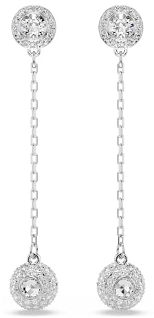 Swarovski Una Angelic Drop-Ohrhänger, Rundschliff, Weiß, Rhodiniert