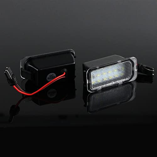 MKVAXR 2PC Number Plate Light License Lamps, for Ford Jaguar XJ XF, for Fiesta Focus, for S-MAX Grand, for C-Max Mondeo Kuga Galaxy Ecosport Canbus Number Plate Light