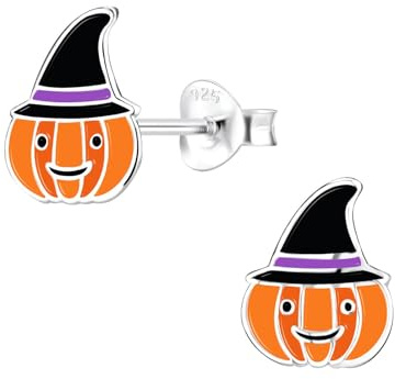 Monkimau Mädchen Ohrringe Pumpkin | Ohrstecker aus 925 Sterling Silber | Kinderohrringe hypoallergen