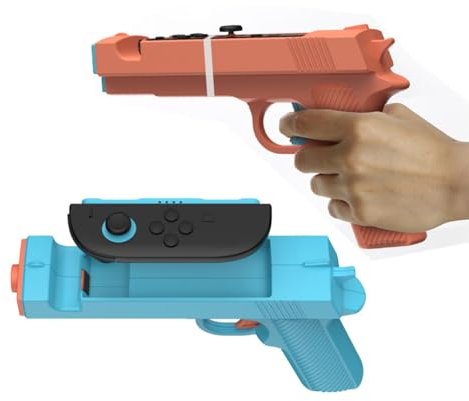 LiLiTok Game Gun Griff für Nintendo Switch 2 Joy-Con Controller Schießspiele Gun Controller Gamepad Handgriff Joystick Shooter Spiel Zubehör (Blau + Rot)