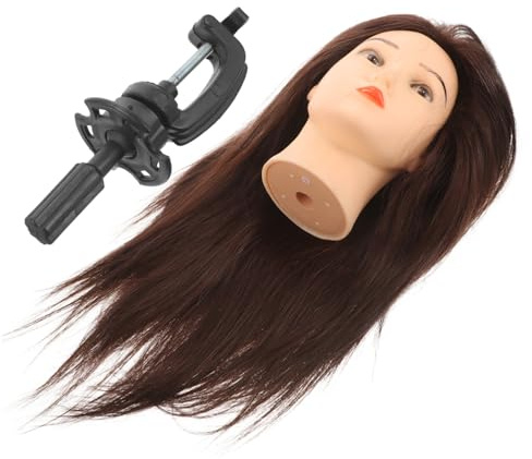 VALICLUD Puppen Frisier Und Schminkkopf Mit Echthaar Modellkopf Für Haarstyling Und Friseurtraining Echthaar Frisierkopf Zum Üben Von Friseurtechniken