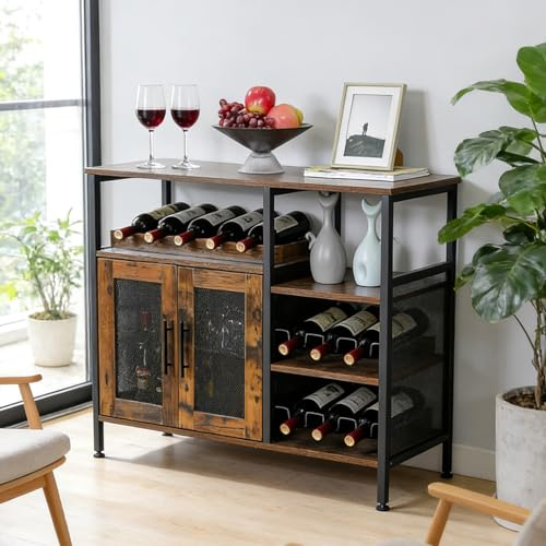 xixi-home Weinschrank Eckschrank Industrial Weinschränke aus Holz freistehende Weinregale,für Küche, Bar, Restaurant usw-Typ B