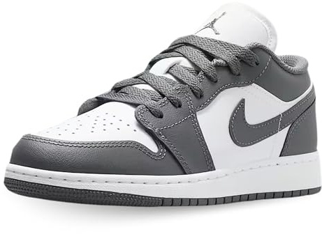 NIKE Shoes Air Jordan 1 Low (GS) Code 553560-044 Grey Boys, Grey White, 37.5 EU