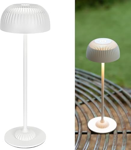 LuminexDesigns Lampada da Comodino Touch, Lampada da Tavolo Senza Fili Dimmerabile, Ricaricabile con Batteria 5200mAh, 3 Modalità di Colore, Luce Atmosferica IP54 per Camera da Letto e Casa, Bianco