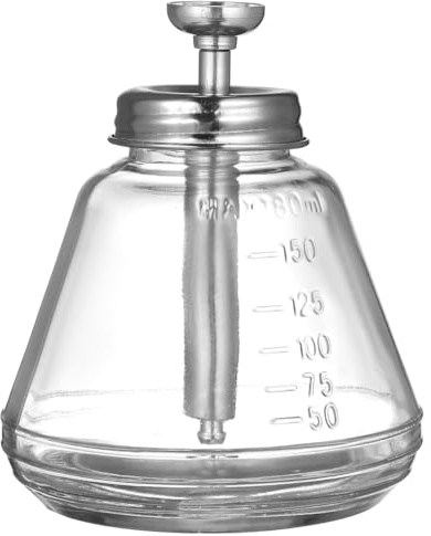 Beavorty Glass Push Down Pump Dispenser Bottle 6.69Oz Transparent Container for Nail Art and Beauty Liquid Storage with Leak-Proof Design