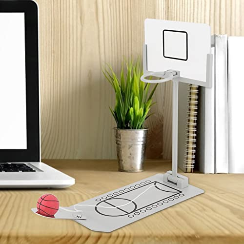 TOPINCN Mini Basketball Hoop Compact Metal Toy Board Game for Basketball Enthusiasts Portable Desk Decoration for Home and Office Use