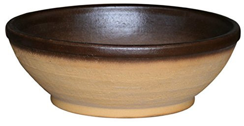 K&K große Bonsaischale/Pflanzschale Flach 38x16 cm aus hochwertiger robuster Keramik Outdoor frostbeständig (Natur)