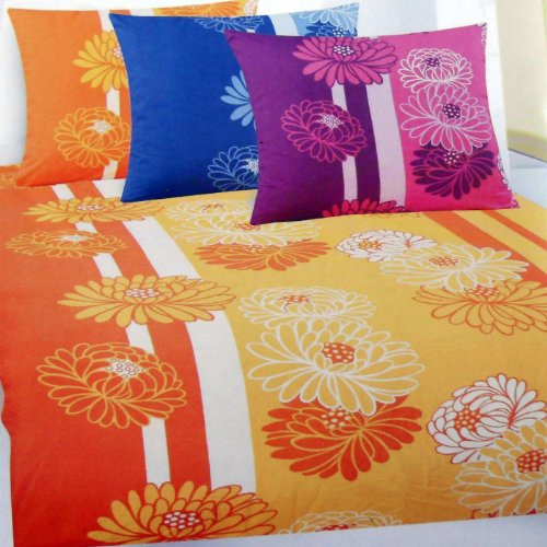 Unbekannt 2-TLG. Bettwäsche 155x220 + 80x80cm, blau Weiss, Übergröße, Microfaser, Reissverschluß