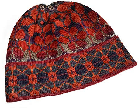 Invisible World Damen und Herren 100% Alpaka Wintermütze - Handgestrickte und warme Winter Beanie Mütze - Sommer Rot - L