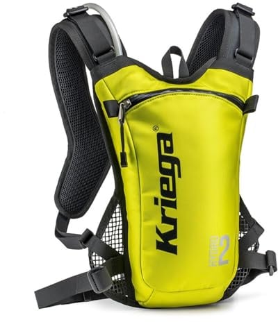 Kriega Hydro 2 Rucksack Wassertasche Trinkbeutel Trinksystem Motocross MX 2 Liter, 6501200, Farbe Gelb