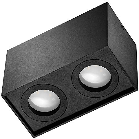 LED Aufbauspot, LED Deckenaufbauleuchte, Aluminium Deckenleuchte Schwarz (LX77 SCHWARZ)