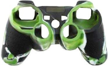 OSTENT Funda de Piel de Camuflaje Cubierta de Silicona Compatible para Sony PS2 / 3 Wireless/Wired Controller - Color Verde