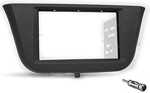 Sound Way 2 DIN Autoradio RadioRahmen RadioBlende mit Halterungen, Antenneadapter kompatibel mit Iveco Daily 6 ab 2014